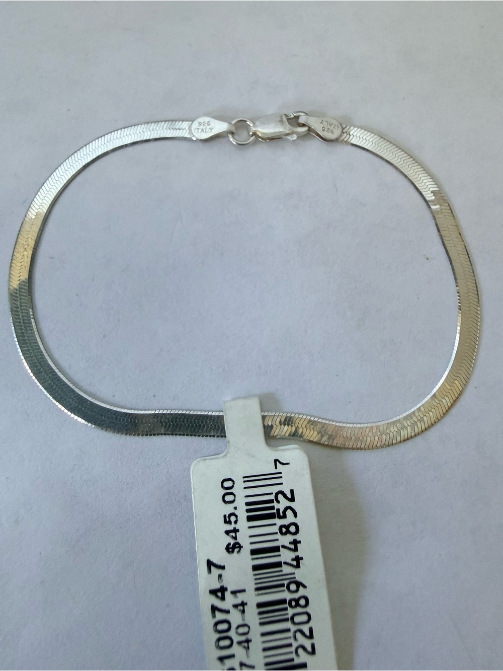 Sterling Silver Herringbone Bracelet - Silver. NWT